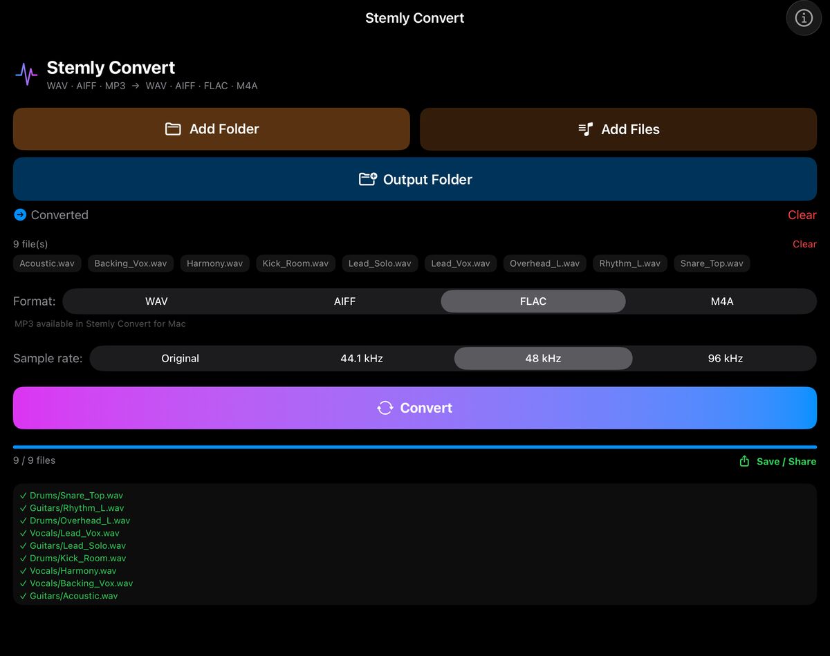Stemly Convert — FLAC