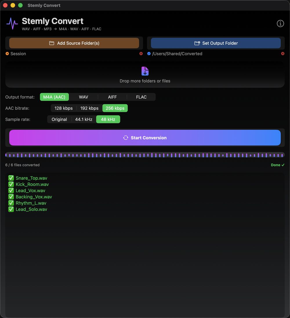 Stemly Convert — M4A na Macu